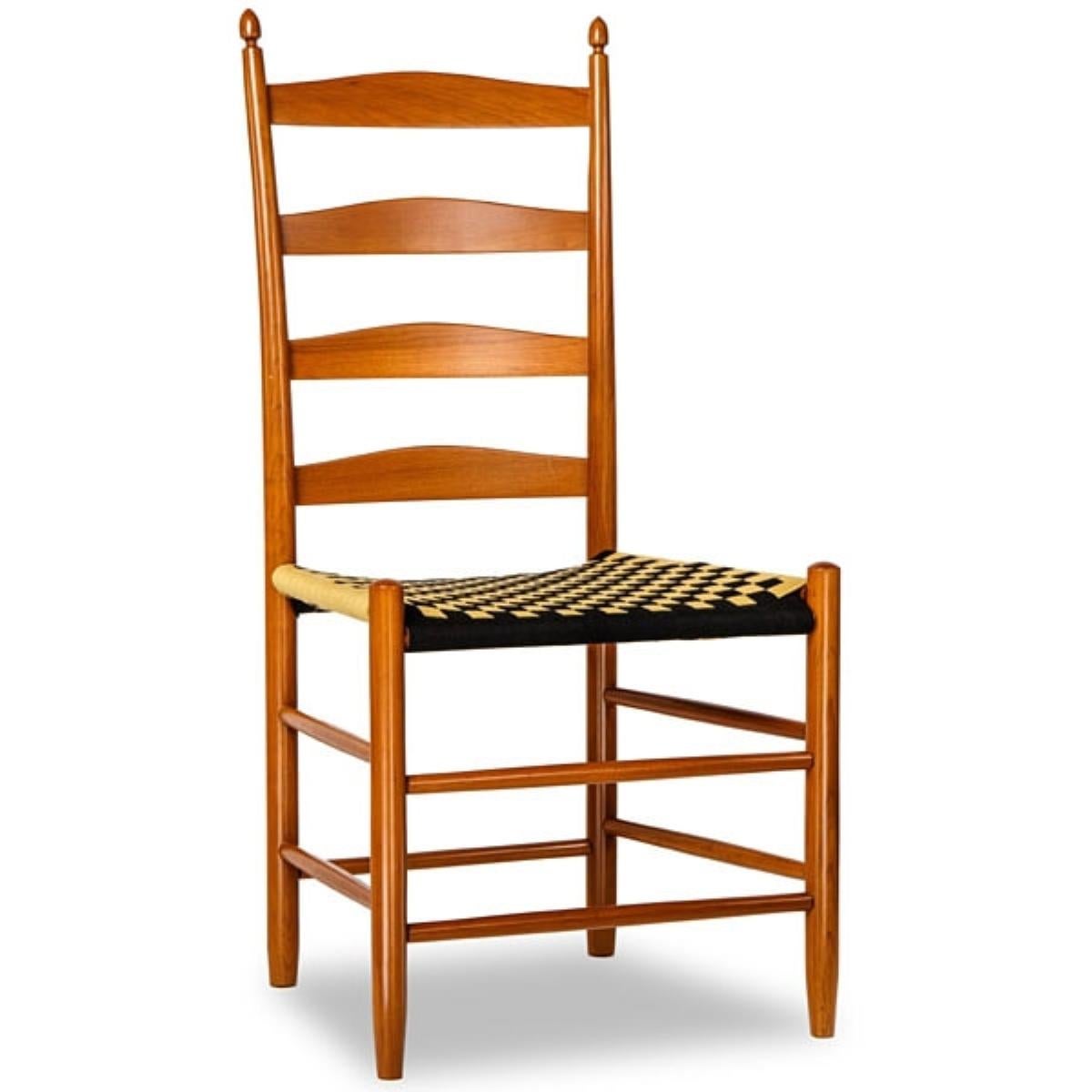 Victorian The Shaker Ladder Slat Straight Back Side Chair For Sale