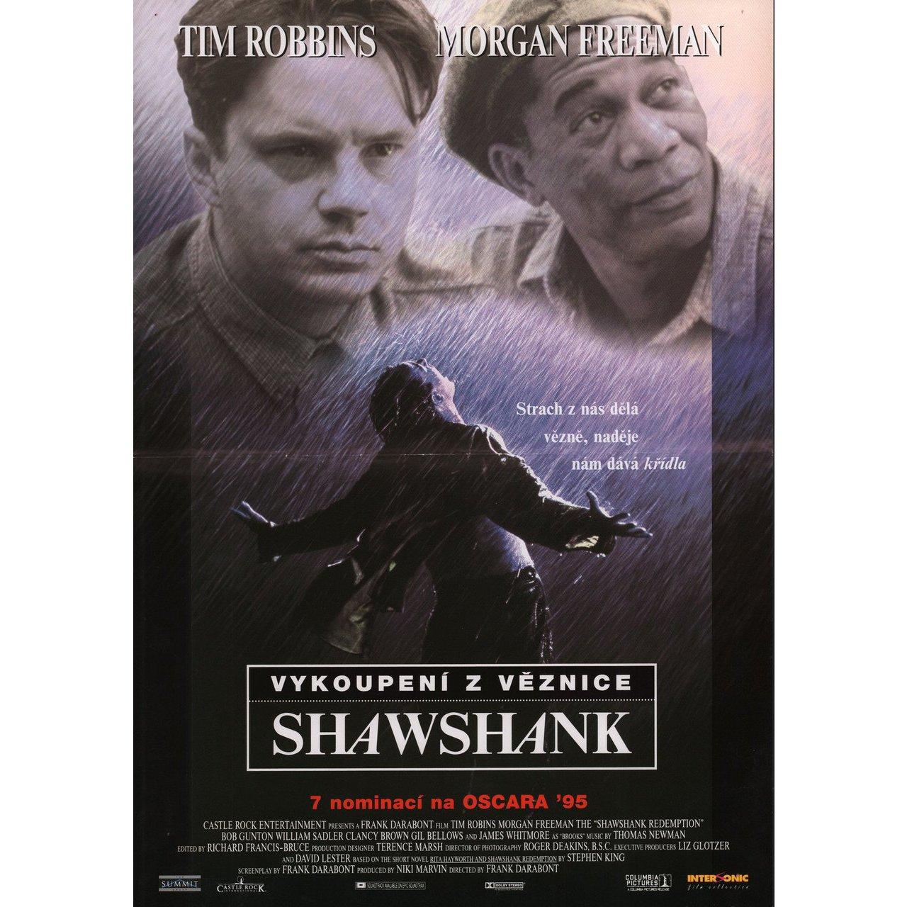 Original 1994 Czech A3 poster for the film “The Shawshank Redemption” directed by Frank Darabont with Tim Robbins / Morgan Freeman / Bob Gunton / William Sadler. Fine condition, folded. Many original posters were issued folded or were subsequently