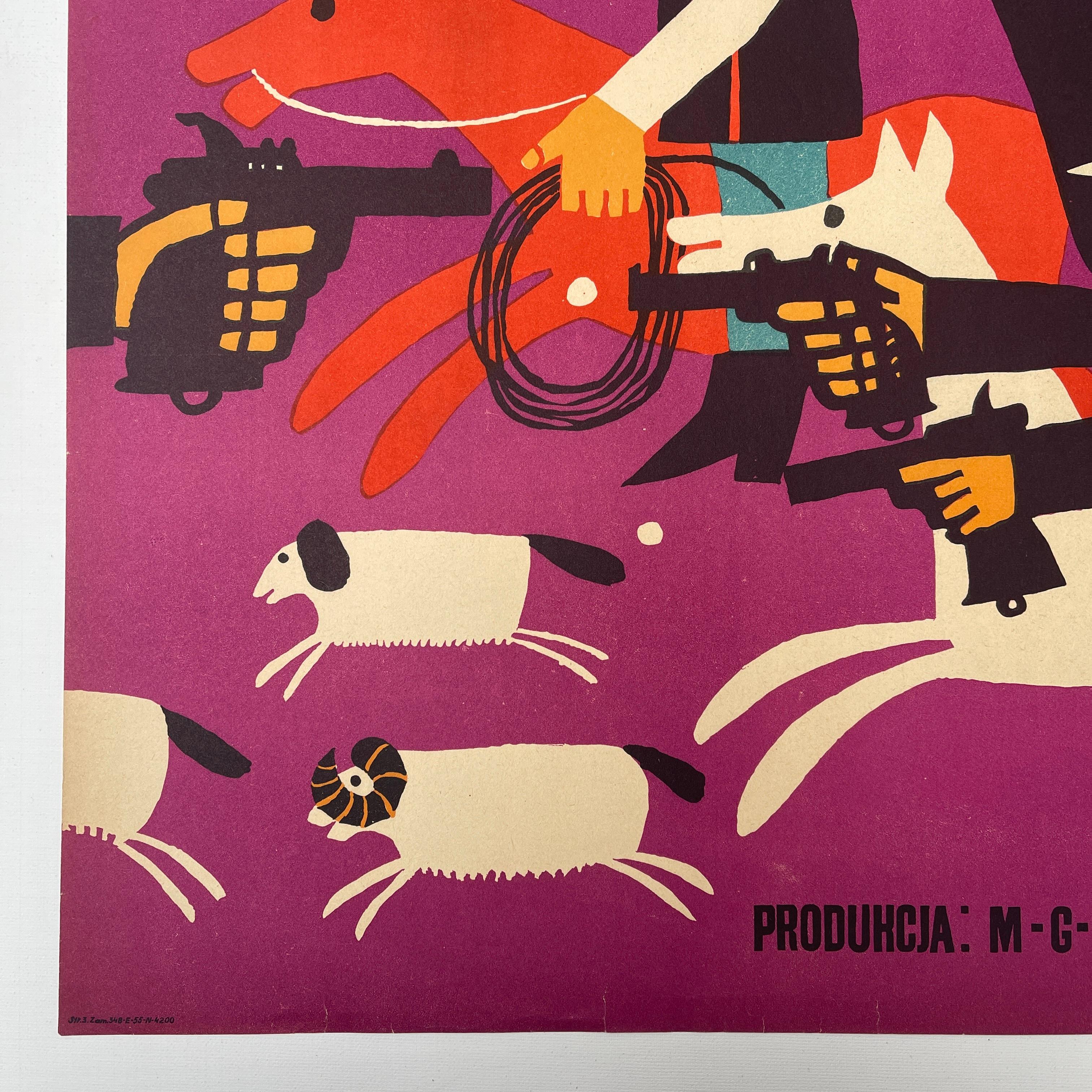 Mid-Century Modern The Sheepman by Marian Stachurski, 1965 Polish Film Poster  For Sale