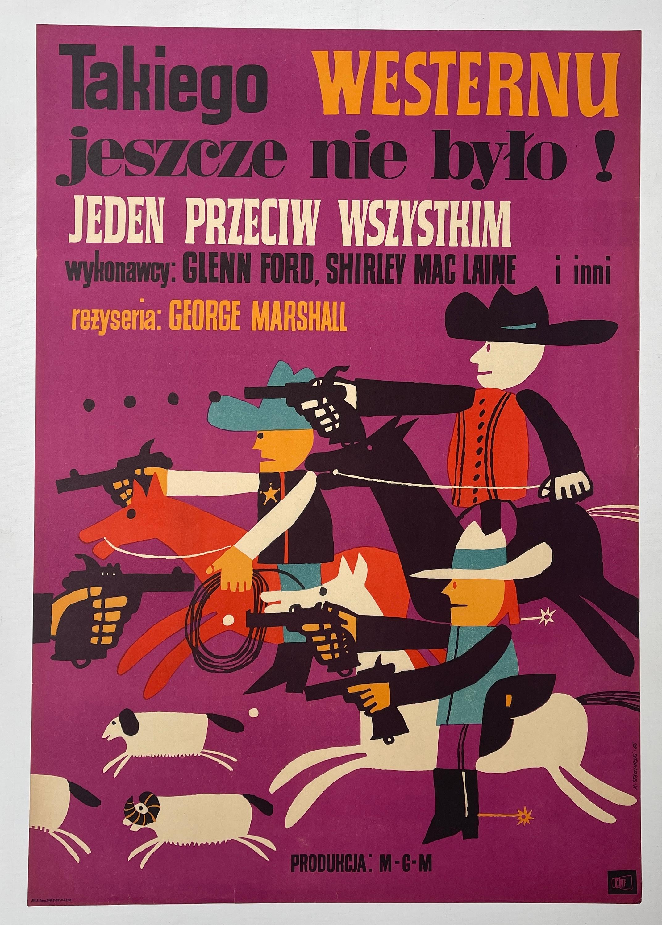 Mid-20th Century The Sheepman by Marian Stachurski, 1965 Polish Film Poster  For Sale