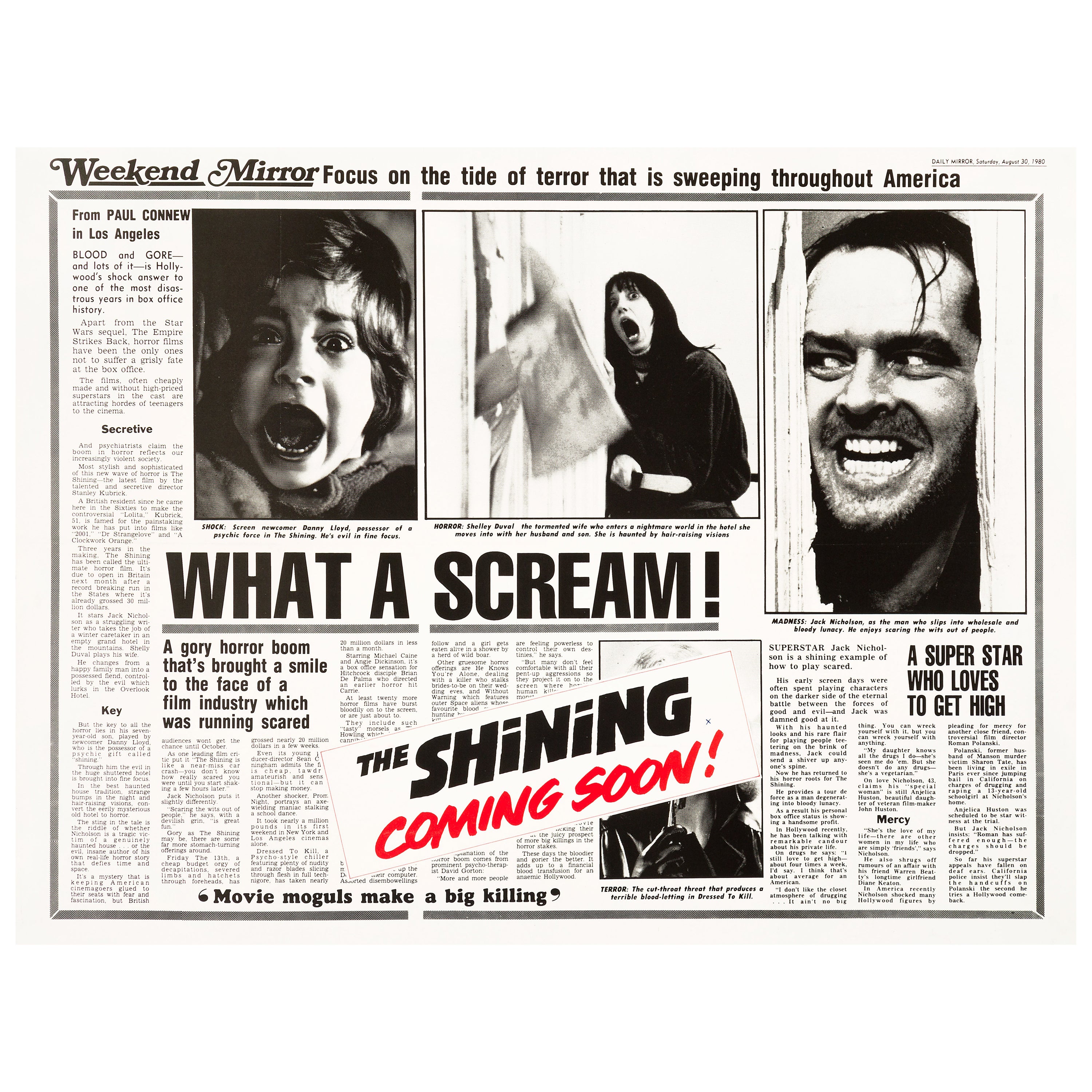 „The Shining“, originales britisches Quad-Filmplakat im Vintage-Stil, 1980