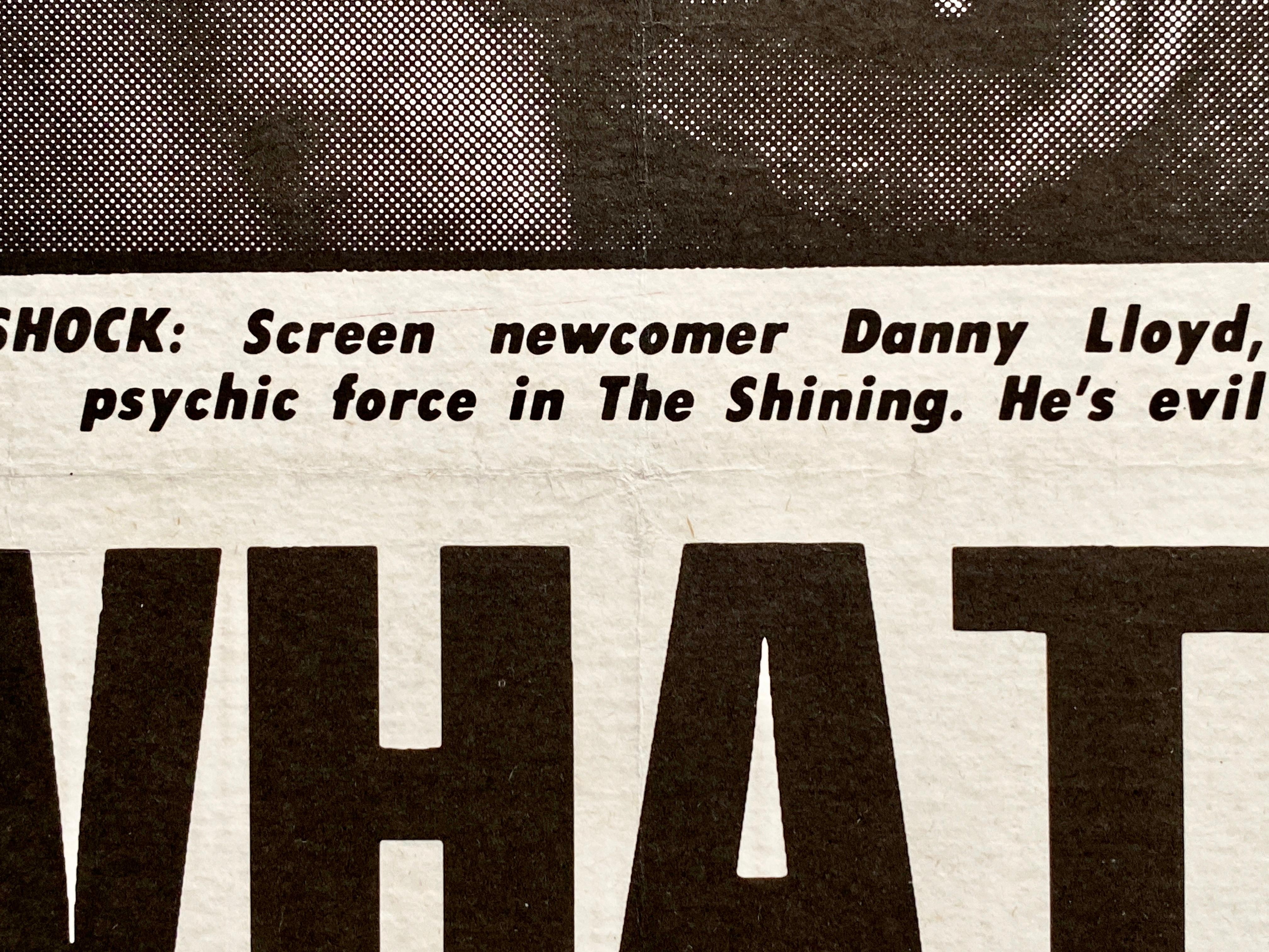 'The Shining' Original Vintage British Quad Movie Poster, 1980 3