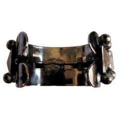 THE SHOW MUST GO ON faceted glass & pyramid stud cuff bracelet