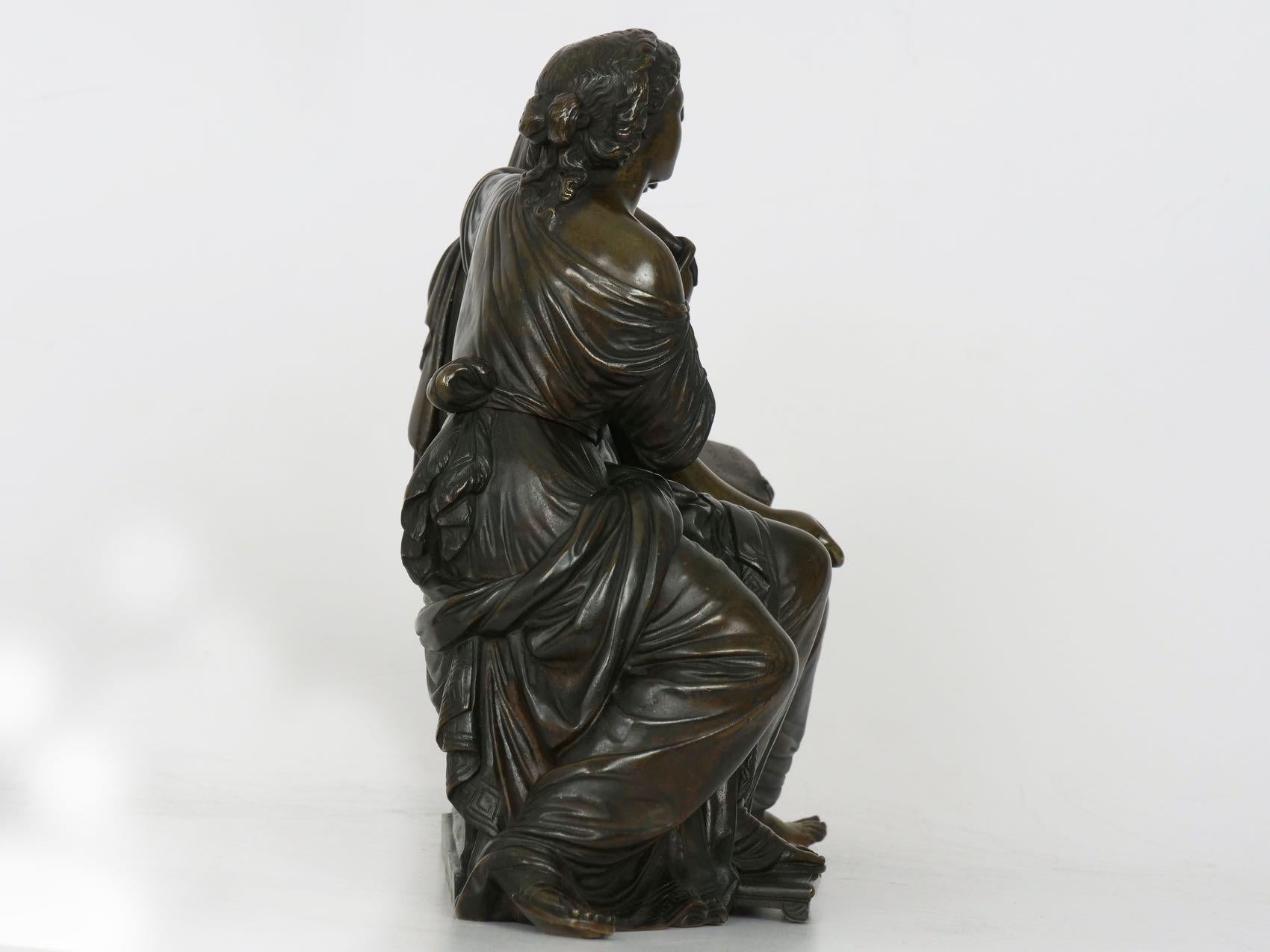 Greco Roman “The Sibylline Prophetess” French Bronze Sculpture by Duchoiselle, 19th Century