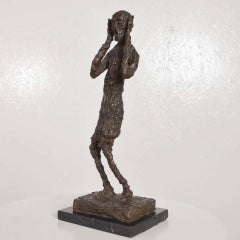 1960s Silent Scream Bronze Table Sculpture Marble Mount Edvard Munch
