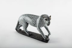 The Silent Stalk: Carved Soapstone Leopard