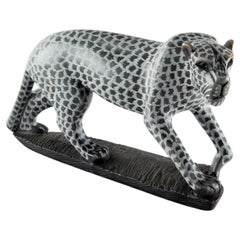 The Silent Stalk: Carved Soapstone Leopard