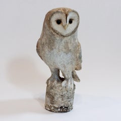 The Silent Watcher: Papier-Mâché Barn Owl, 14" H