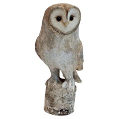 The Silent Watcher: Papier-Mâché Barn Owl, 14" H