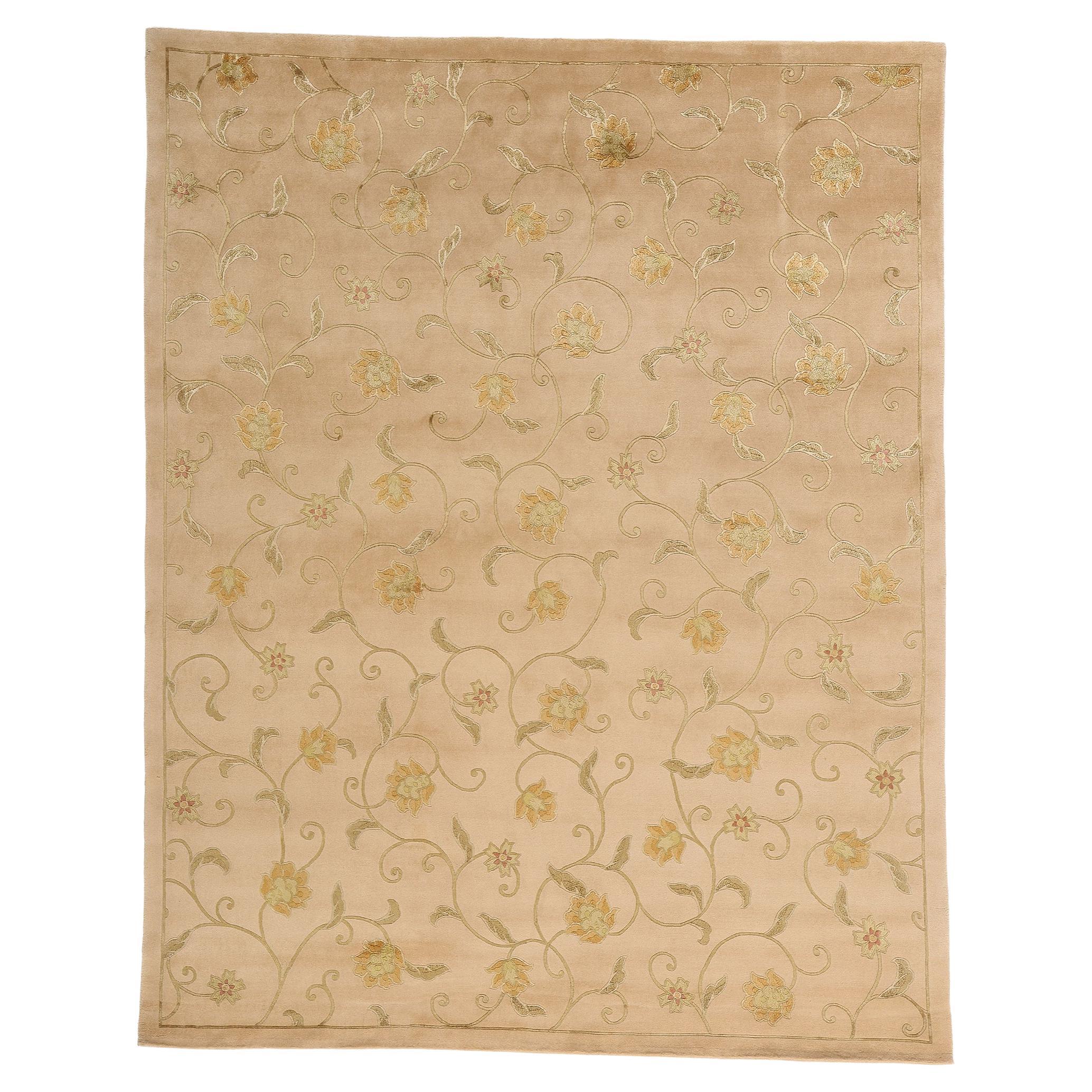 La fleur de l
Himalaya en soie : Un chef-d
œuvre tibétain d
époque à l
élégance tranquille en vente