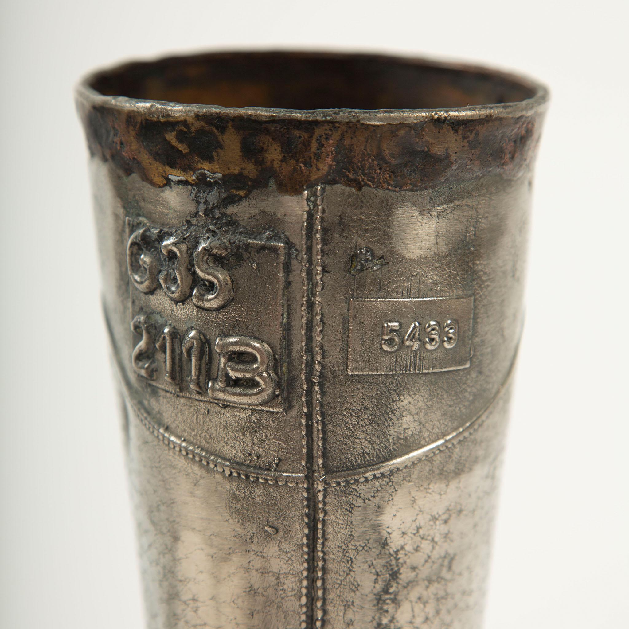 The Silver Boot – Mid-20th Century Sculpture, Signed Dora Turkmall For Sale 1
