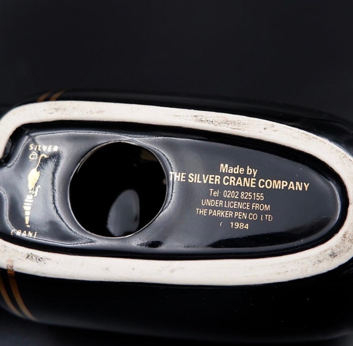 The Silver Crane Company English Ceramic Parker Pen Pottery Desk Tidy For Sale 7