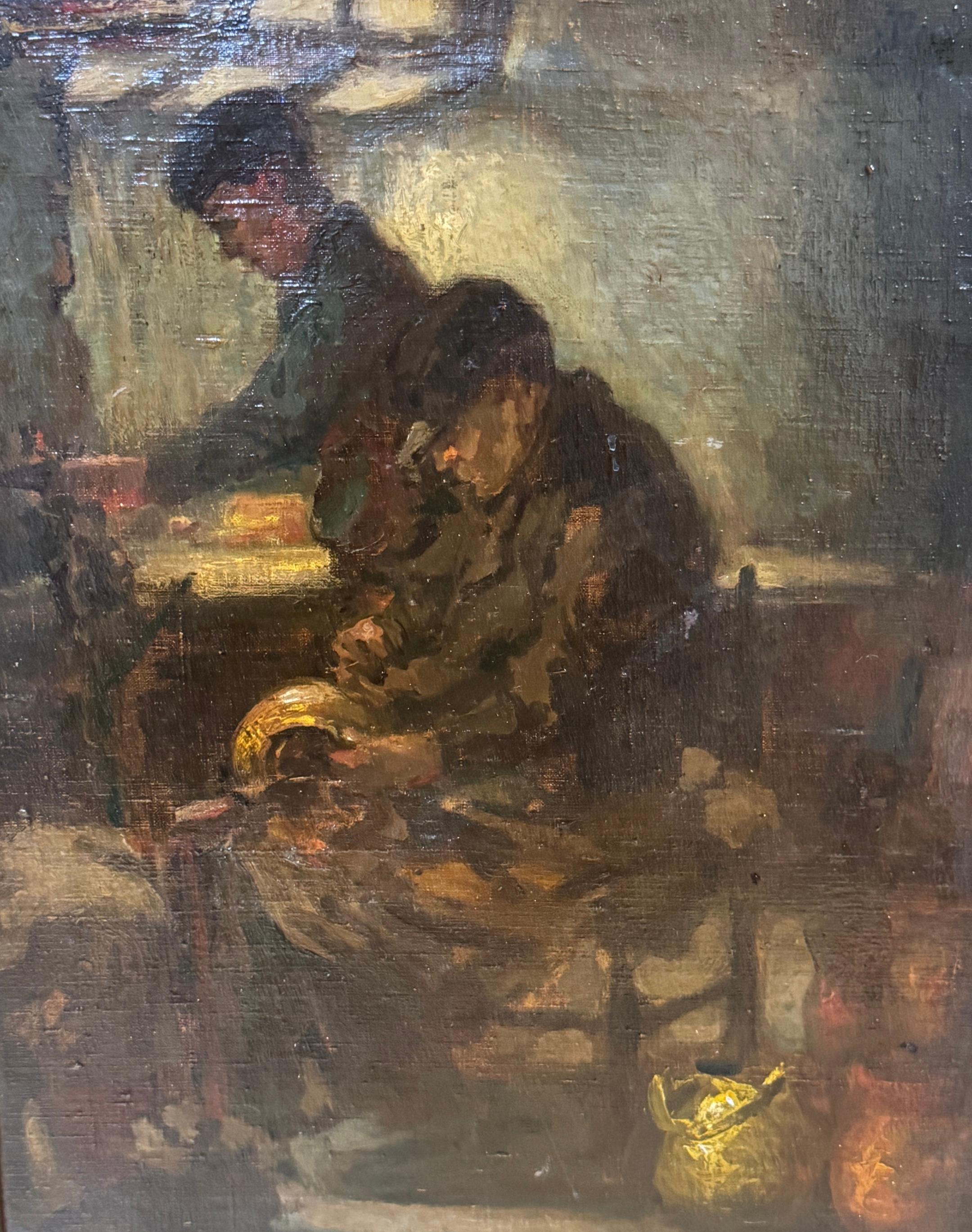 Polychromé « Les orfèvres » de Francis Petrus Paulus (1862-1933) en vente
