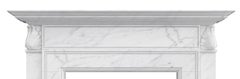 The Simone:  A Classically-Inspired Stone Fireplace with Carved Leaf Detail