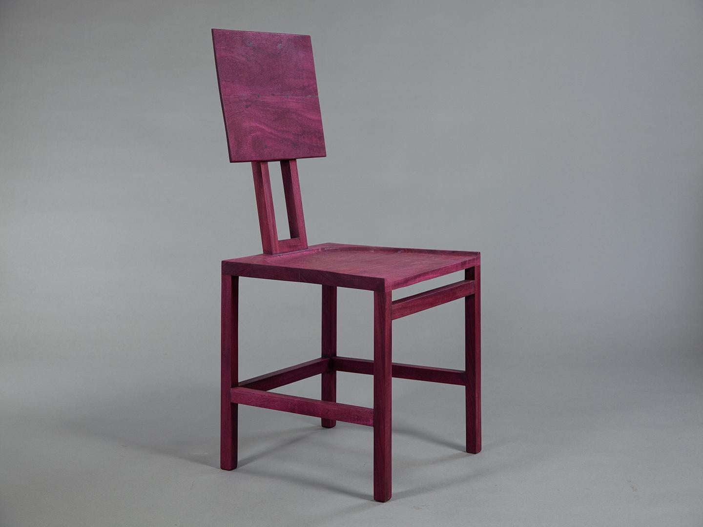 La chaise simple. Bois de cœur violet massif du Brésil  en vente 3