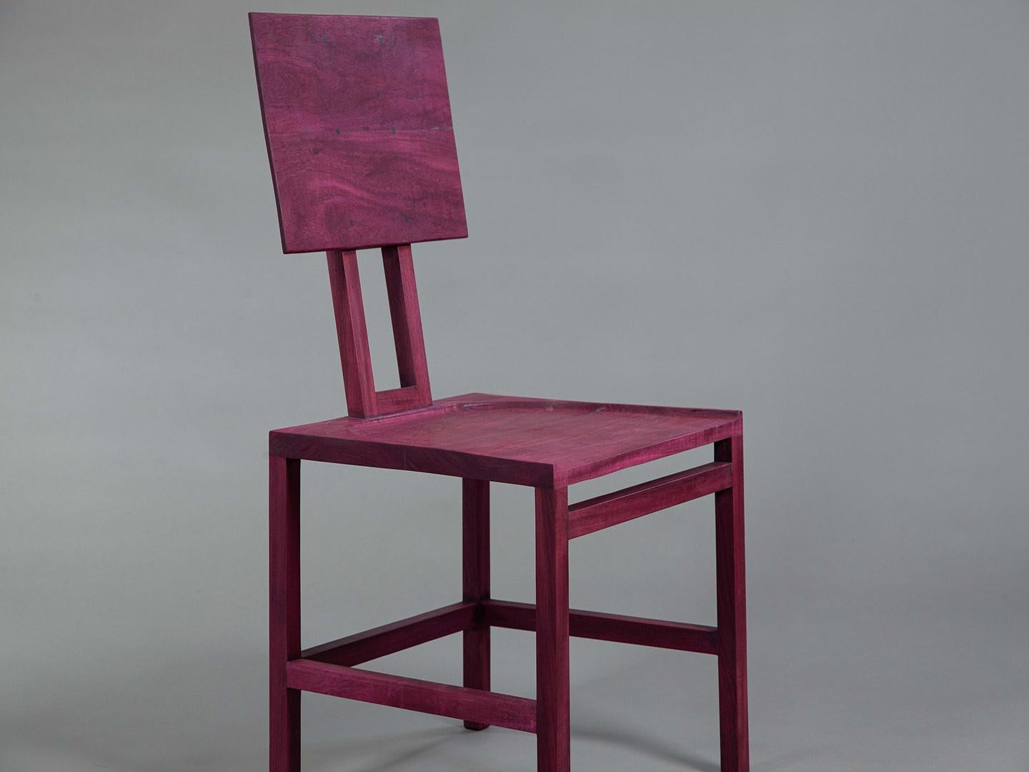 The Simple Chair. Solid Purpleheart wood from Brazil  For Sale 3