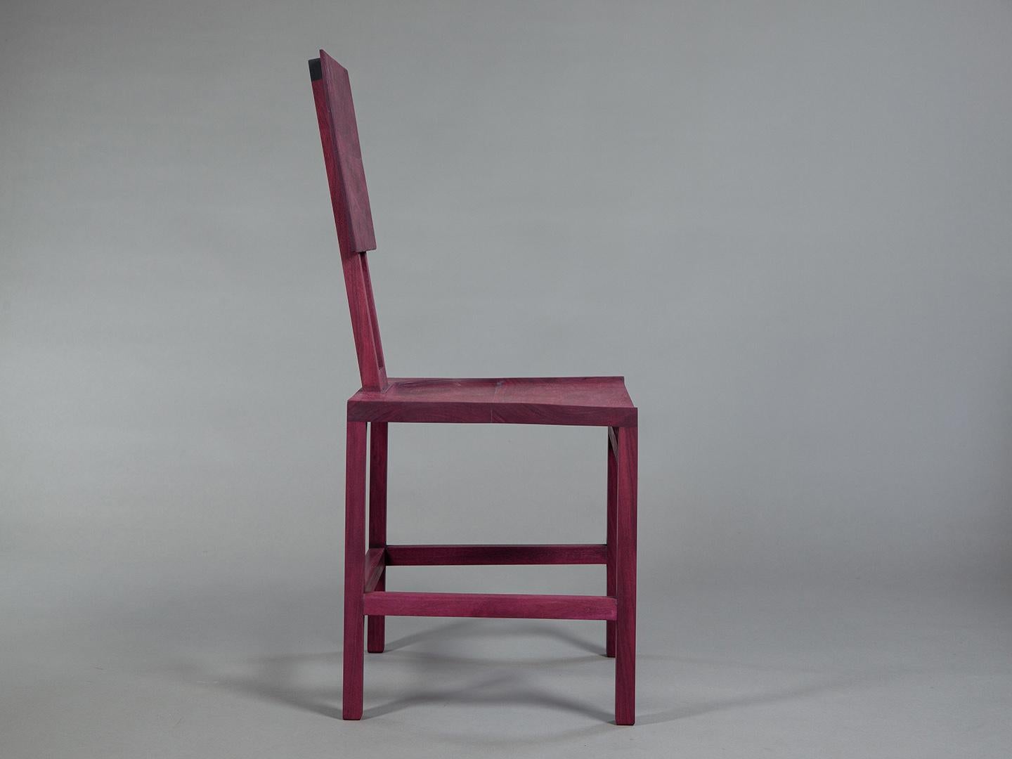 The Simple Chair. Solid Purpleheart wood from Brazil  For Sale 4