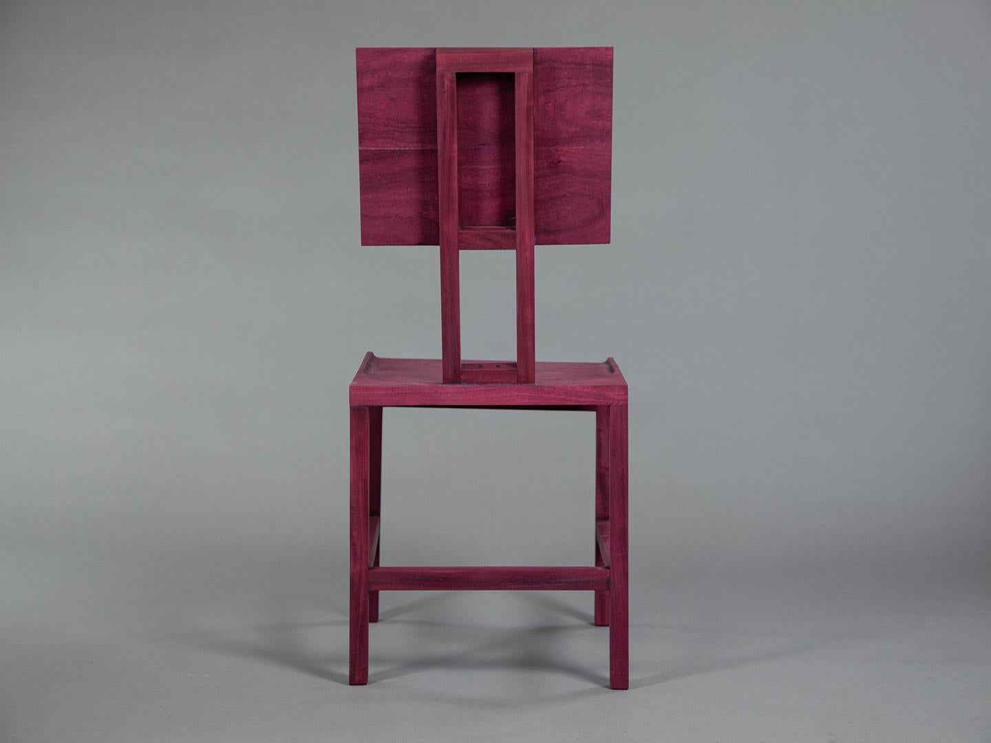 The Simple Chair. Solid Purpleheart wood from Brazil  For Sale 5