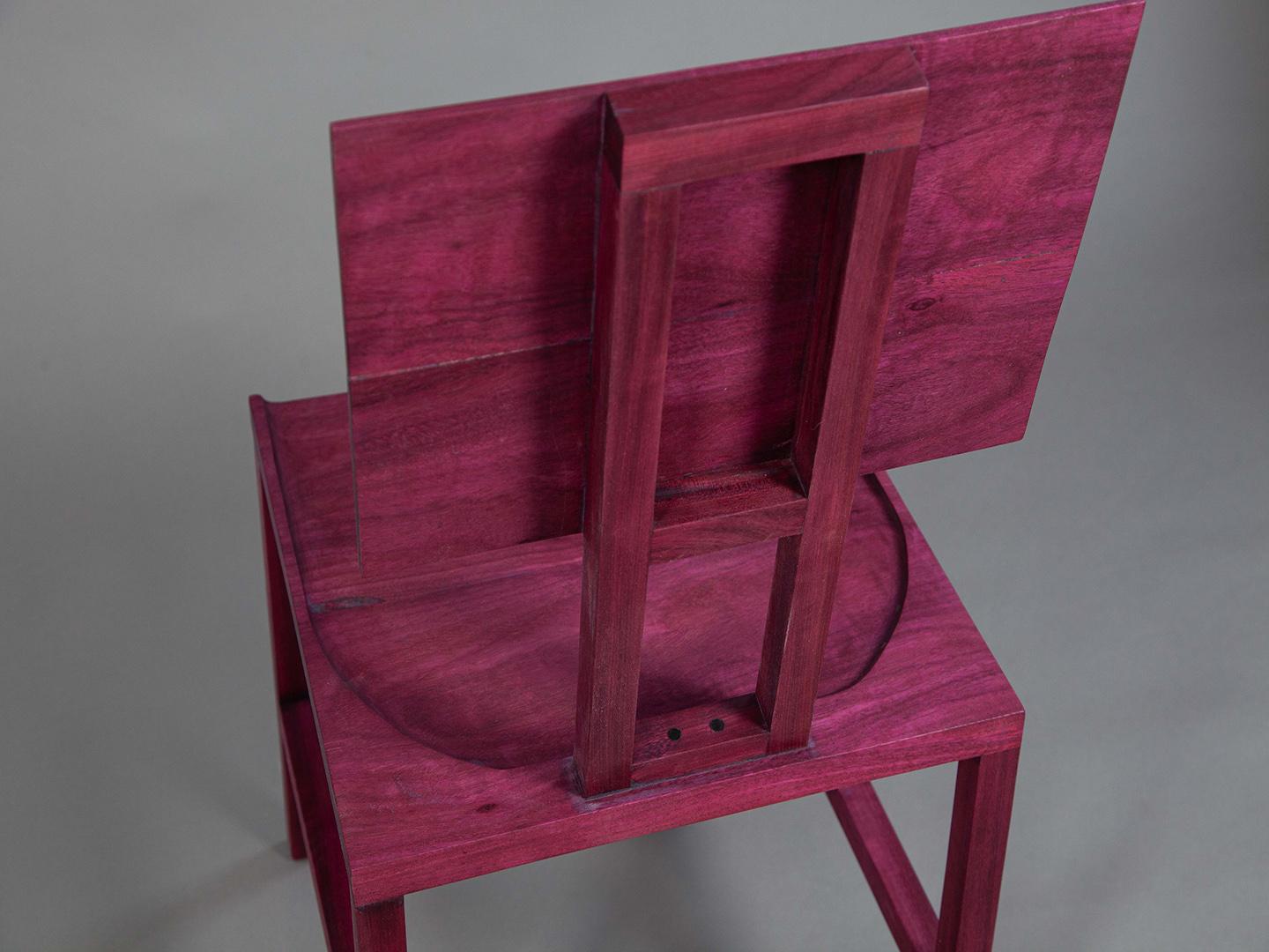 The Simple Chair. Solid Purpleheart wood from Brazil  For Sale 6