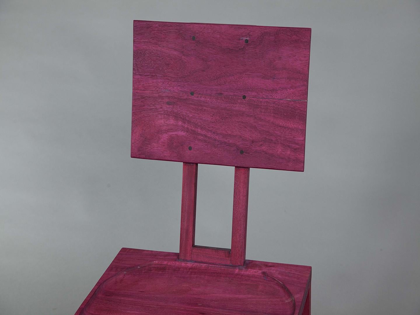 Brazilian The Simple Chair. Solid Purpleheart wood from Brazil  For Sale