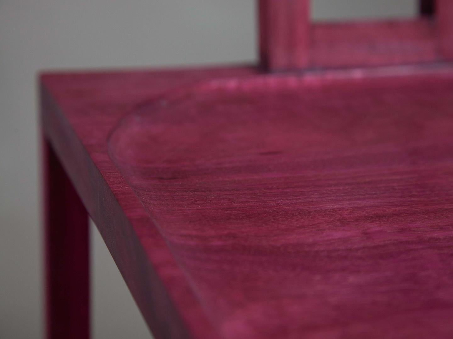 The Simple Chair. Solid Purpleheart wood from Brazil  In New Condition For Sale In São Paulo, SP