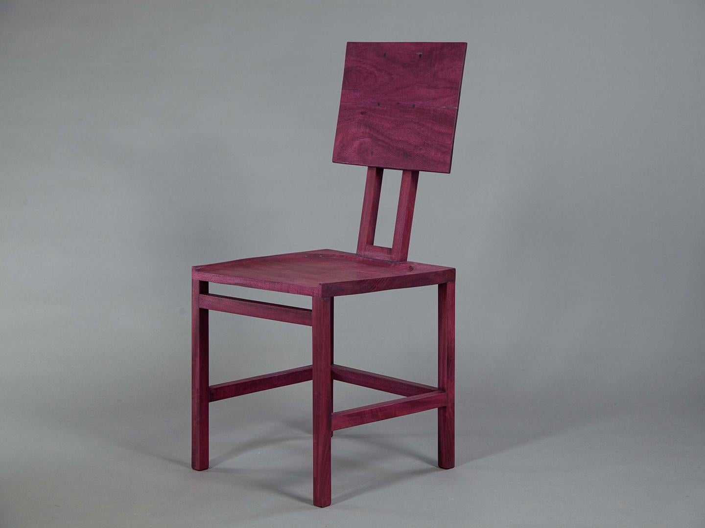 La chaise simple. Bois de cœur violet massif du Brésil  en vente 1