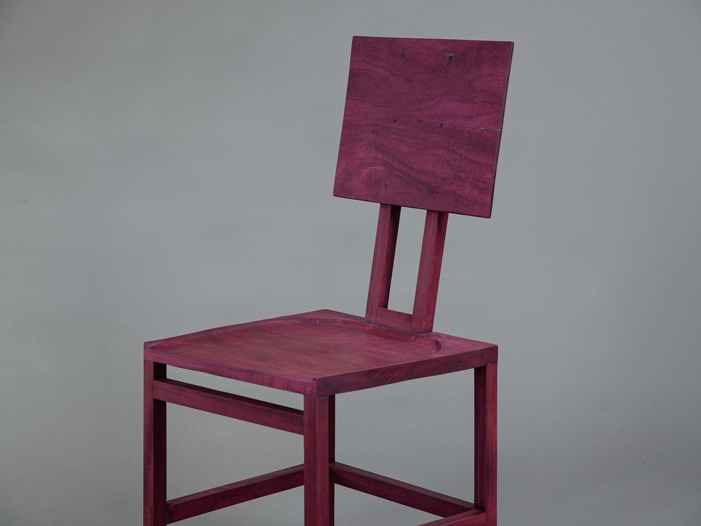 The Simple Chair. Solid Purpleheart wood from Brazil  For Sale 1