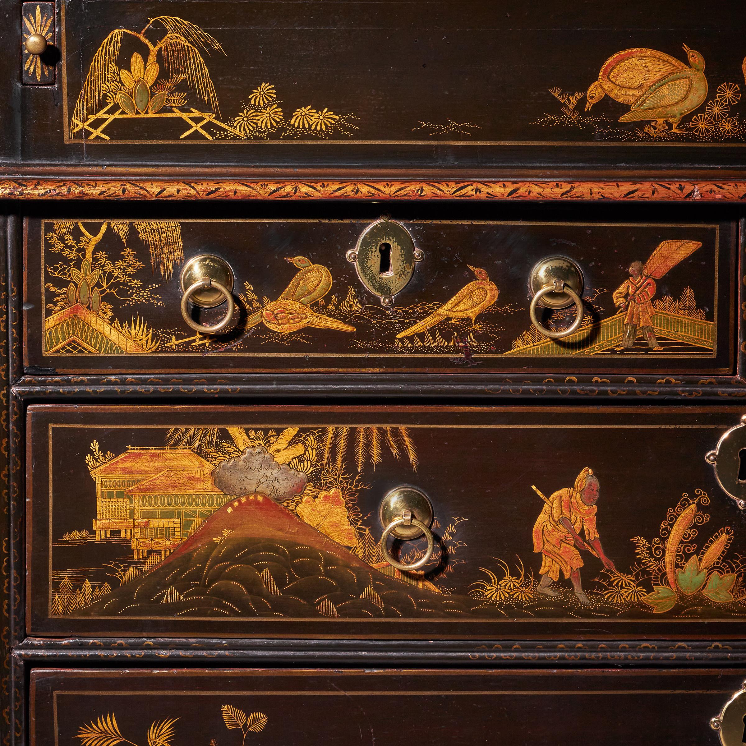 L'ufficio di presidenza di Sir William Stephenson del XVIII secolo in lacca Chinoiserie di Giorgio II in vendita 4