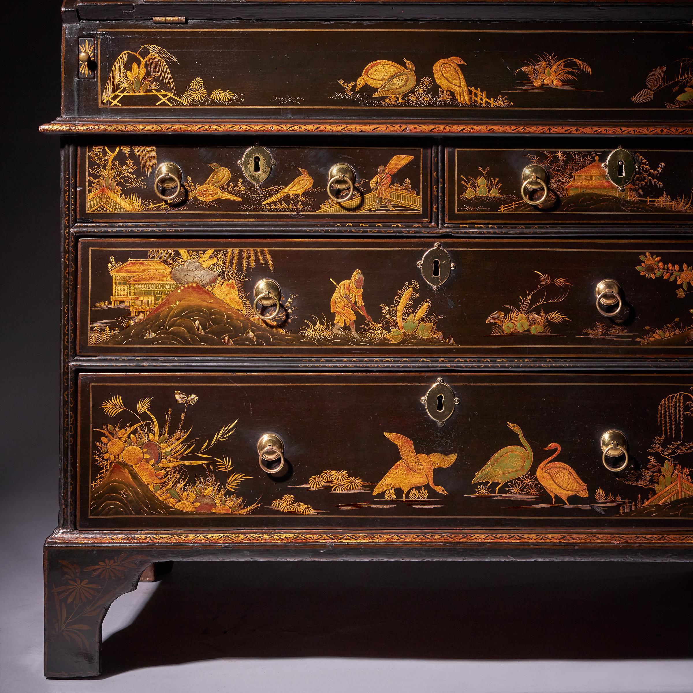 L'ufficio di presidenza di Sir William Stephenson del XVIII secolo in lacca Chinoiserie di Giorgio II in vendita 6