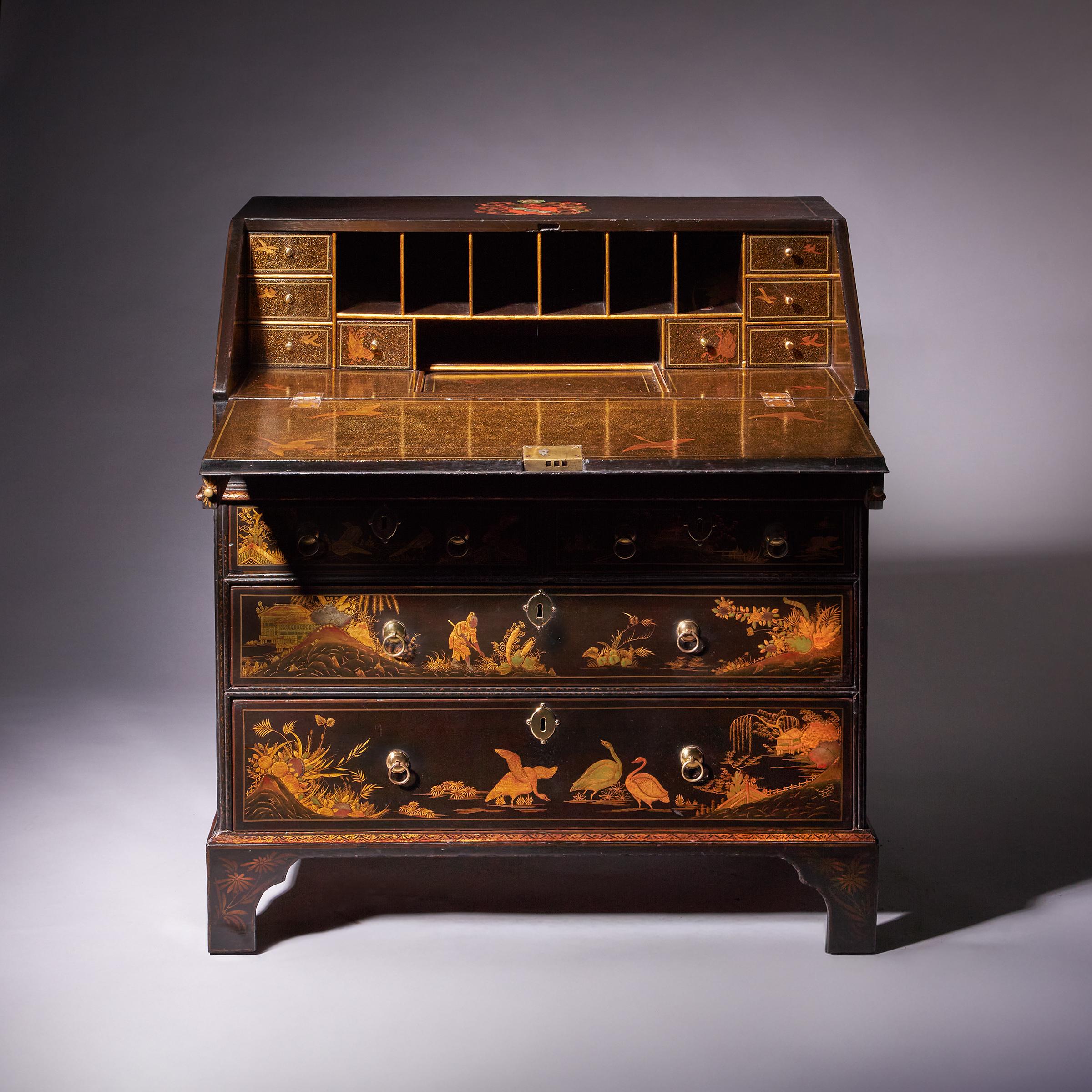 L'ufficio di presidenza di Sir William Stephenson del XVIII secolo in lacca Chinoiserie di Giorgio II In condizioni buone in vendita a Oxfordshire, United Kingdom