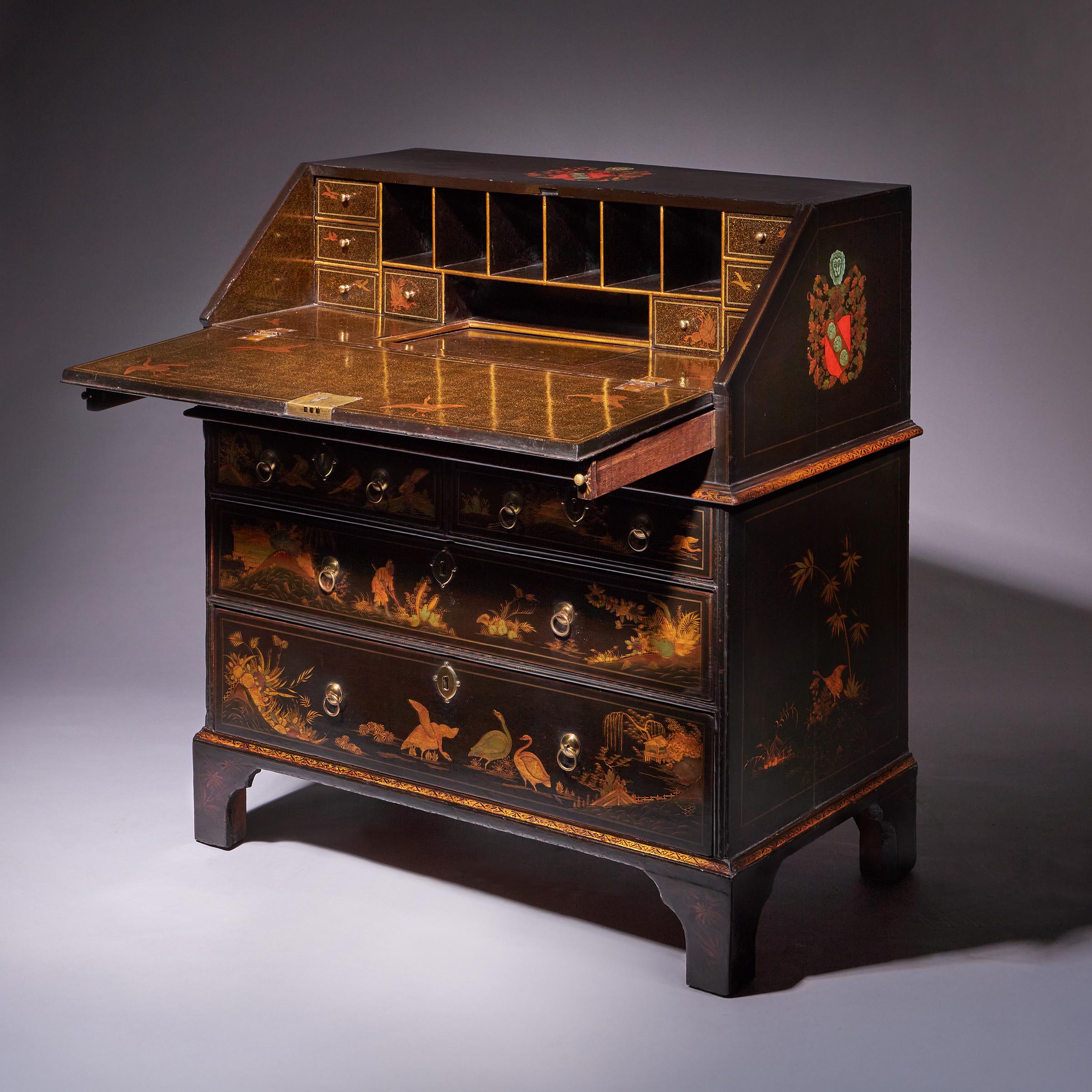Oro L'ufficio di presidenza di Sir William Stephenson del XVIII secolo in lacca Chinoiserie di Giorgio II in vendita
