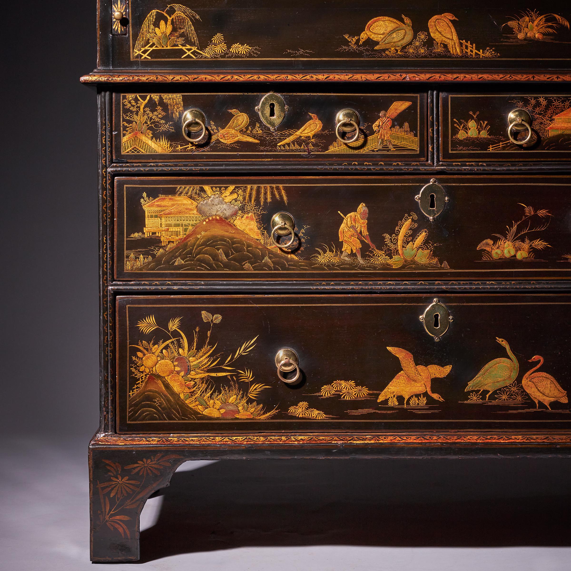 L'ufficio di presidenza di Sir William Stephenson del XVIII secolo in lacca Chinoiserie di Giorgio II in vendita 3