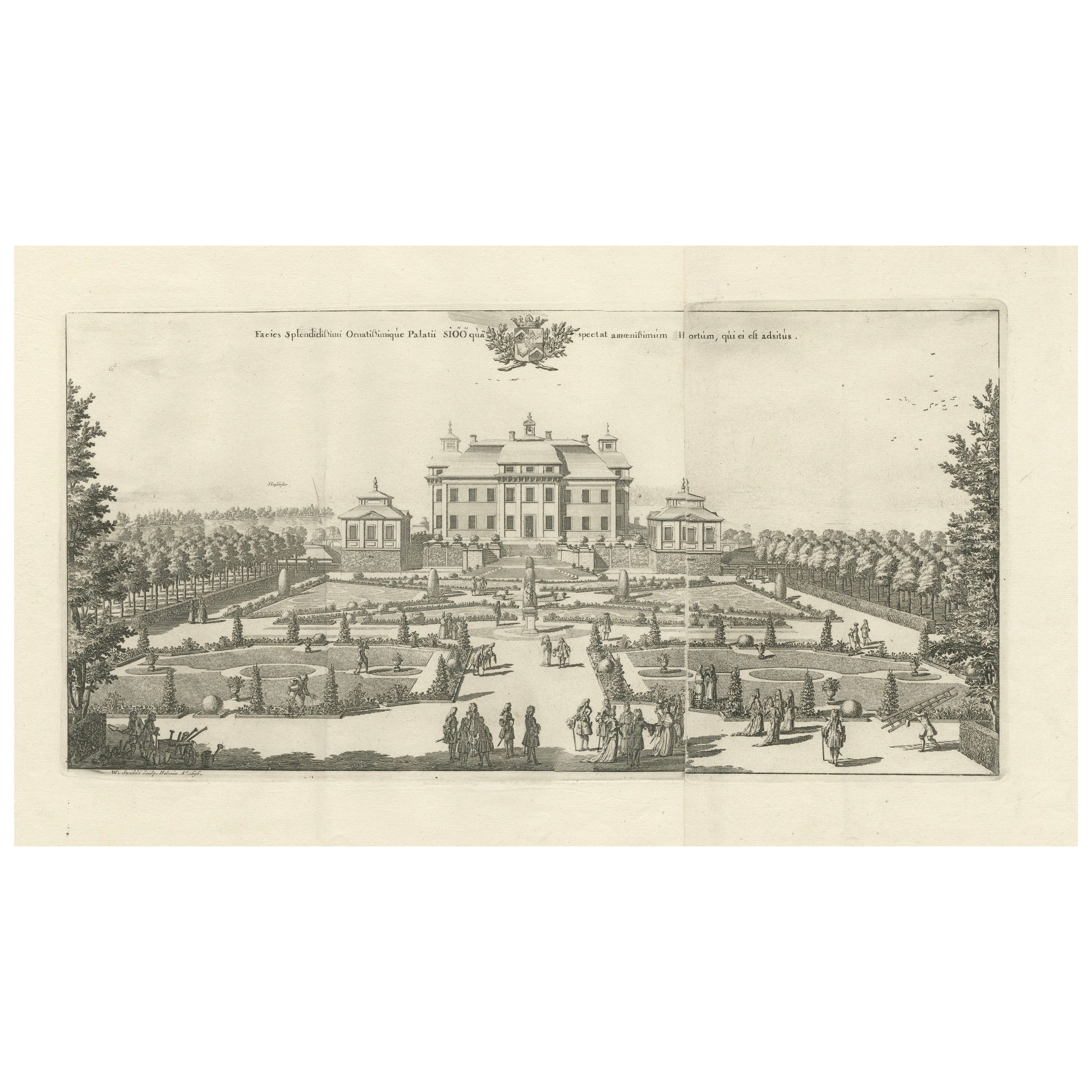 The Sjö Castle and Gardens in the Swedish Countryside, 1696