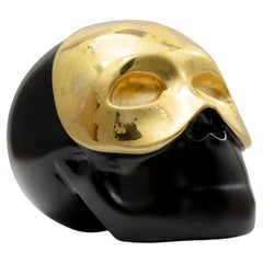 THE SKULL "Golden Lining" , hand-painted resin sculpture by Gio Pagani