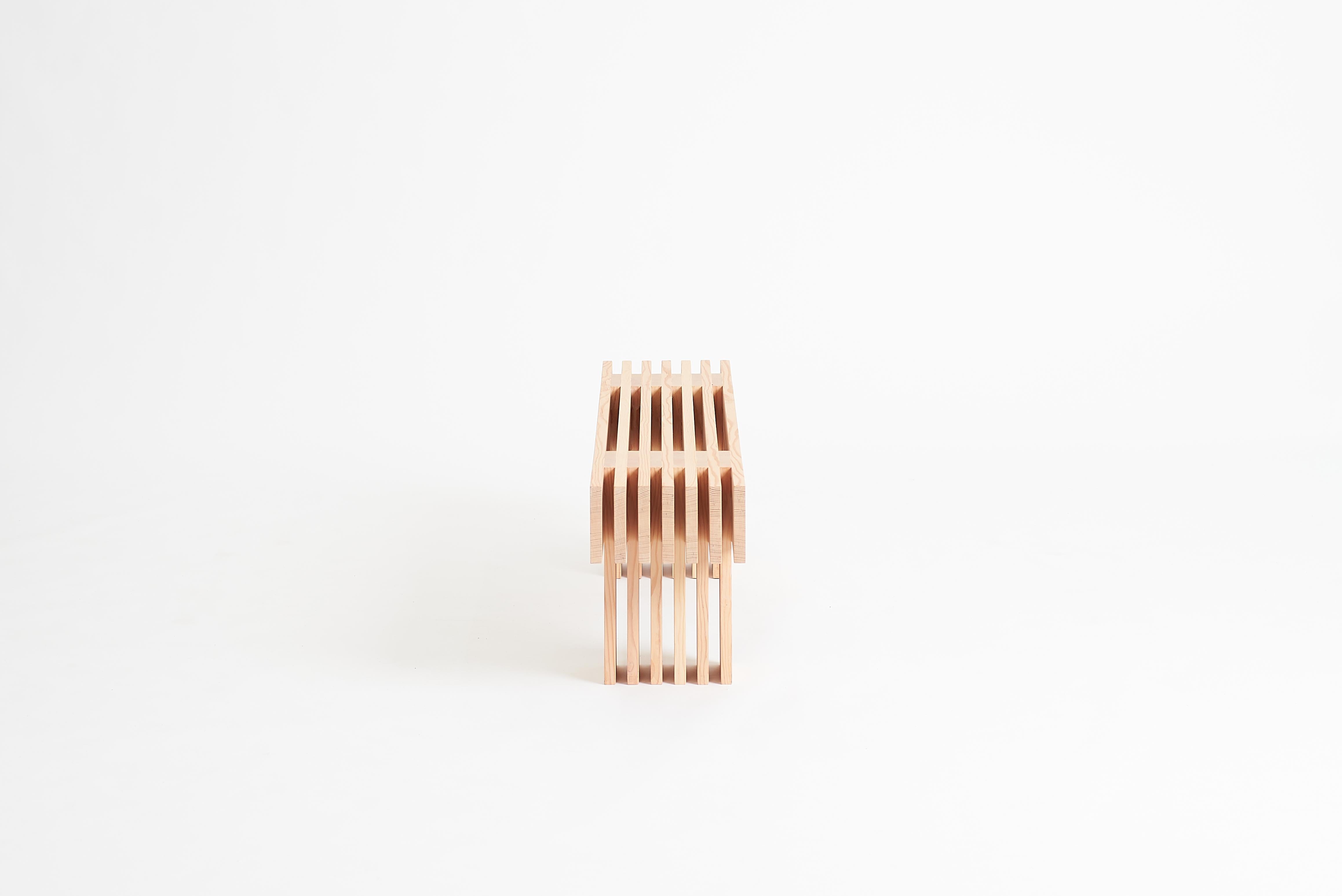 Moderne The Slat Bench - Banc en bois de Douglas à grain vertical en vente