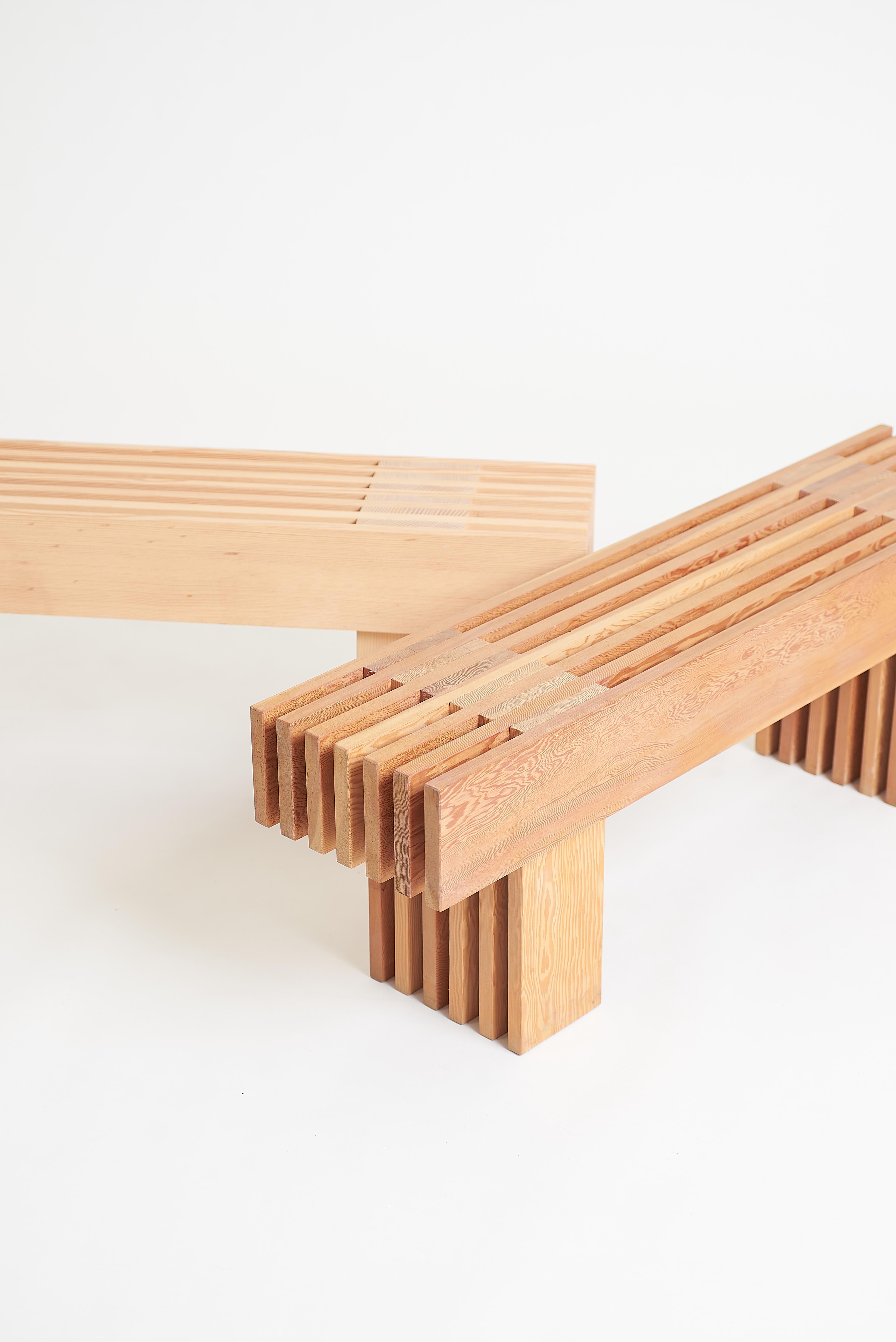 Sapin The Slat Bench - Banc en bois de Douglas à grain vertical en vente