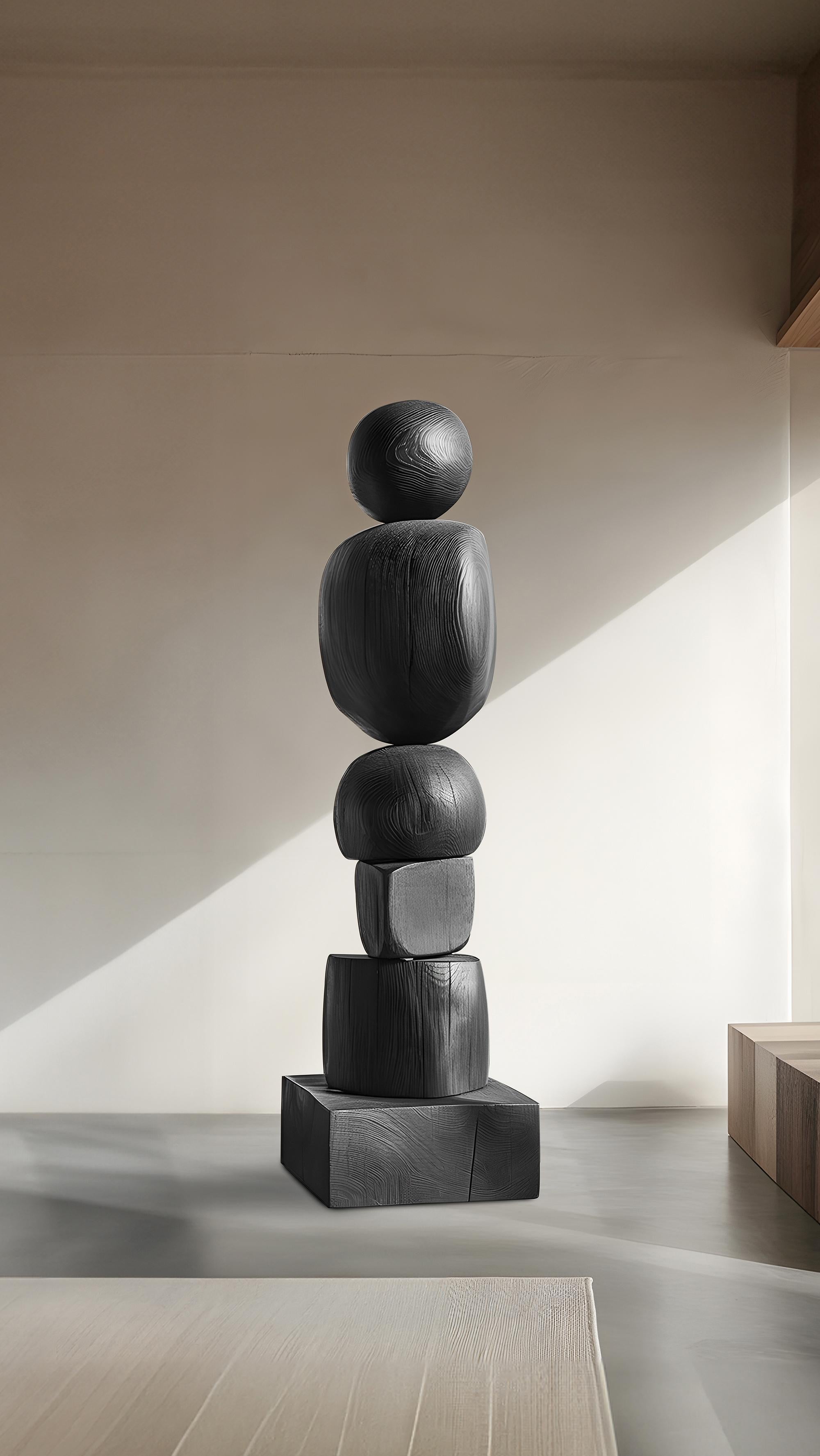 Mexican The Sleek Totem of Dark Elegance in Black Solid Wood, Still Stand No90 For Sale