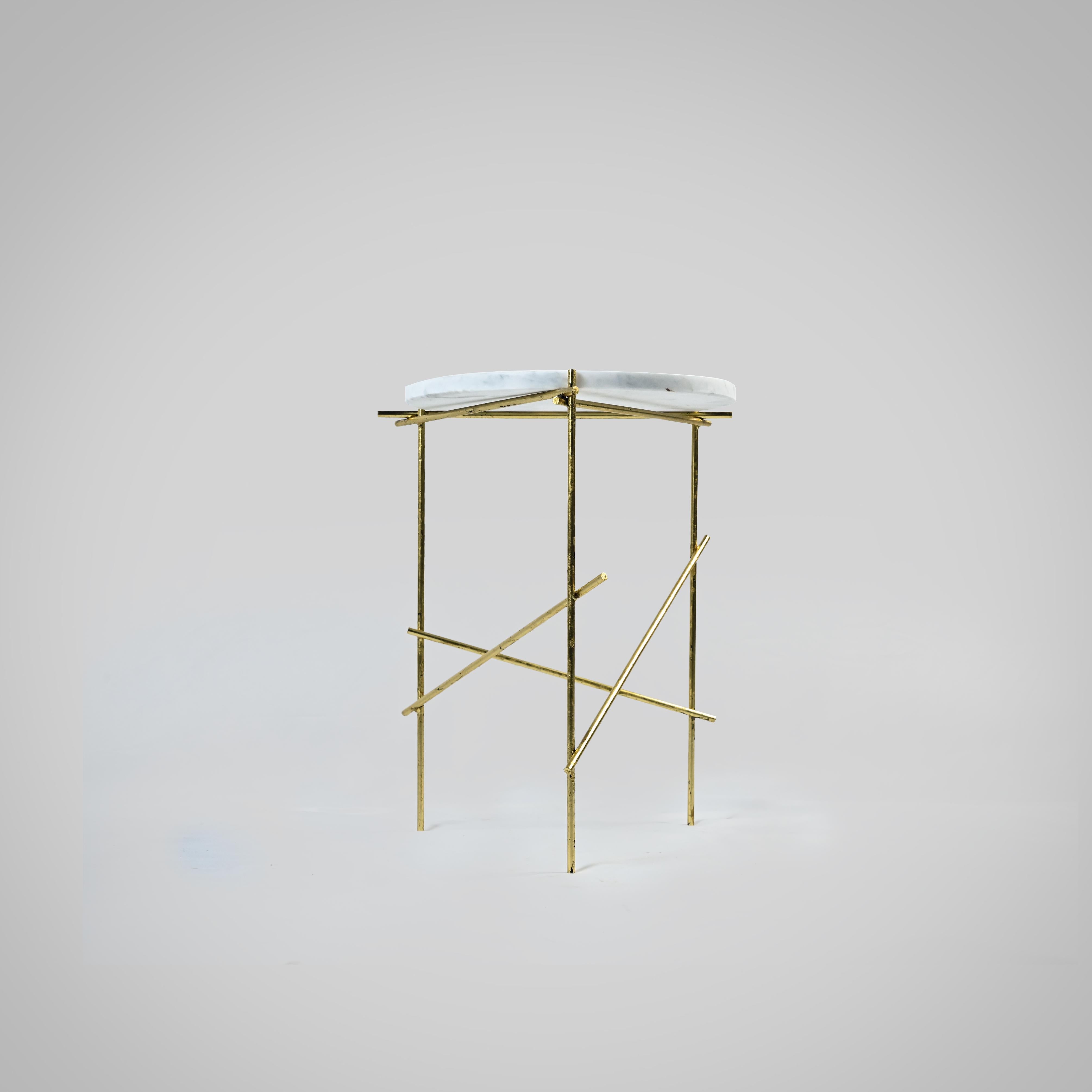 The Slilts, Carrara Marble and Gold Leaf Coffee Tables By DFdesignlab  In New Condition For Sale In Campobasso, CB