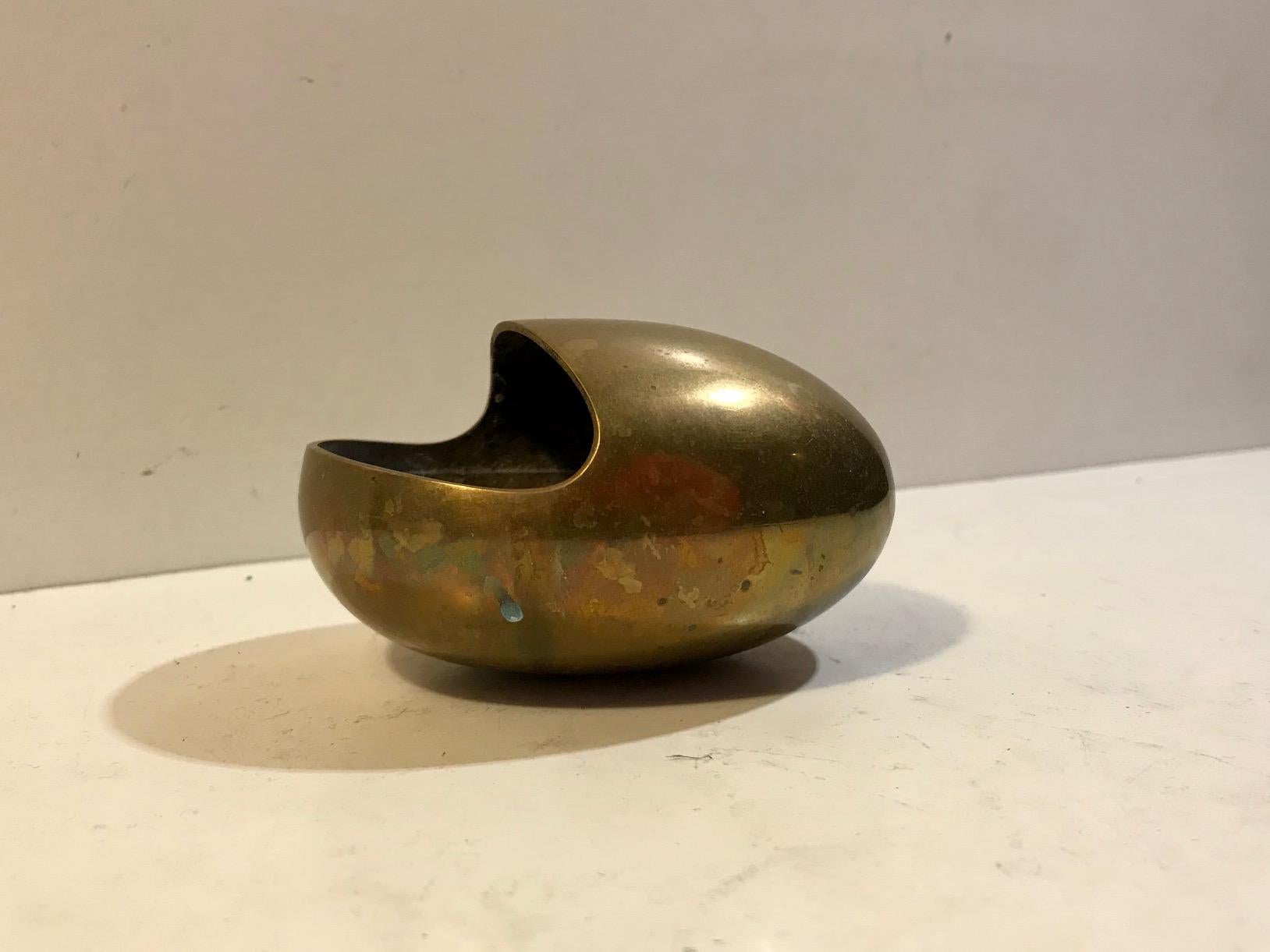 Mid-Century Modern Smile, Ashtray in Brass by Carl Cohr, 1950s