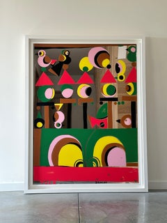 'The Smiling' 8/12 large framed silk screen on mirror by Tal R