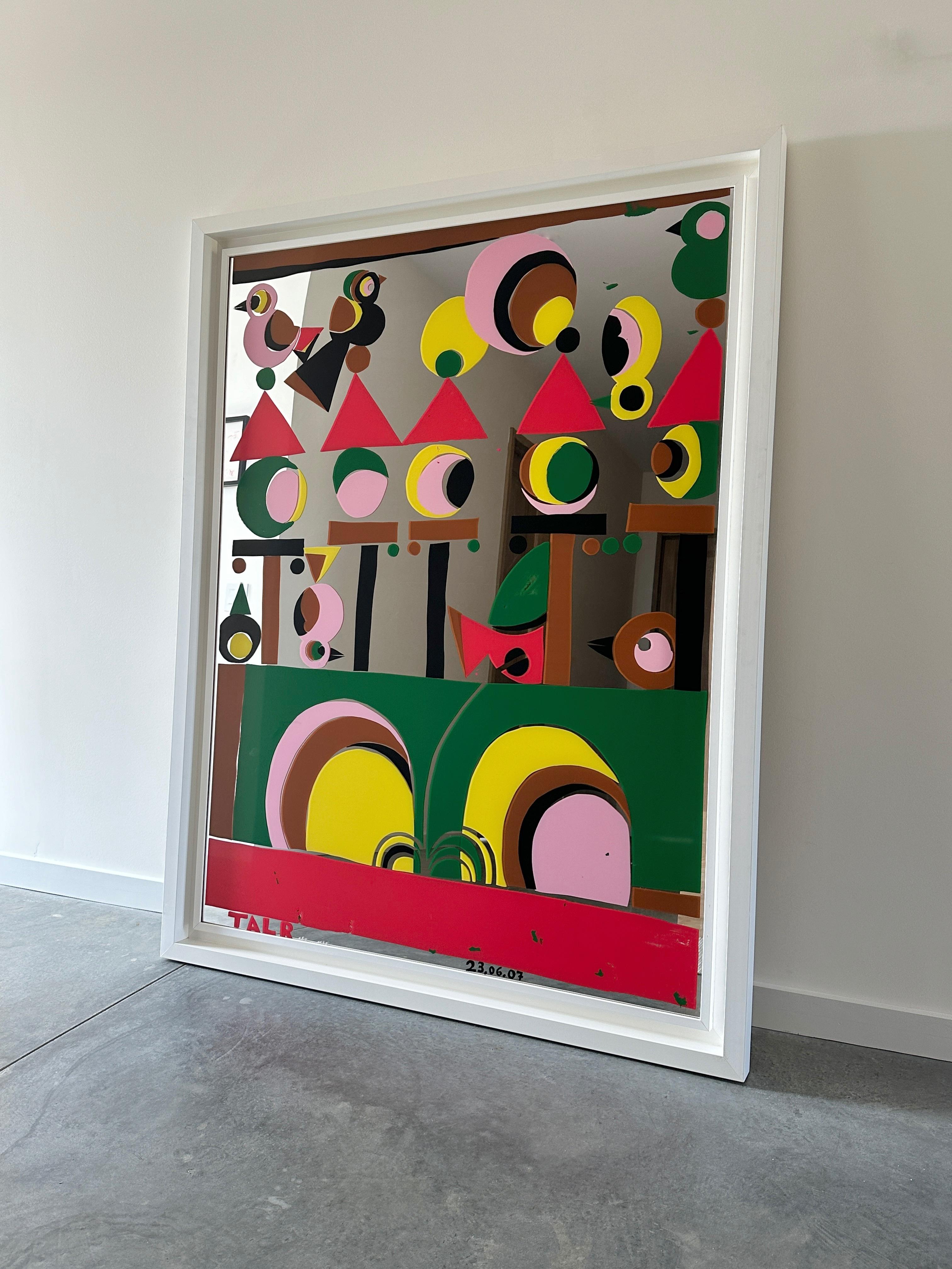 'The Smiling' 8/12 groß gerahmter Siebdruck auf Spiegel von Tal R im Zustand „Gut“ im Angebot in Kleinburg, ON