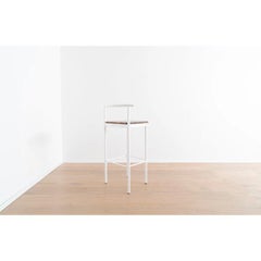 The Snack Bar Stool in White with Walnut Color by Amigo Modern