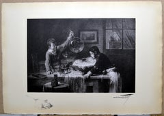The Soap Bubble Game in Lithography by the Friends of the Arts, Paris, 1900