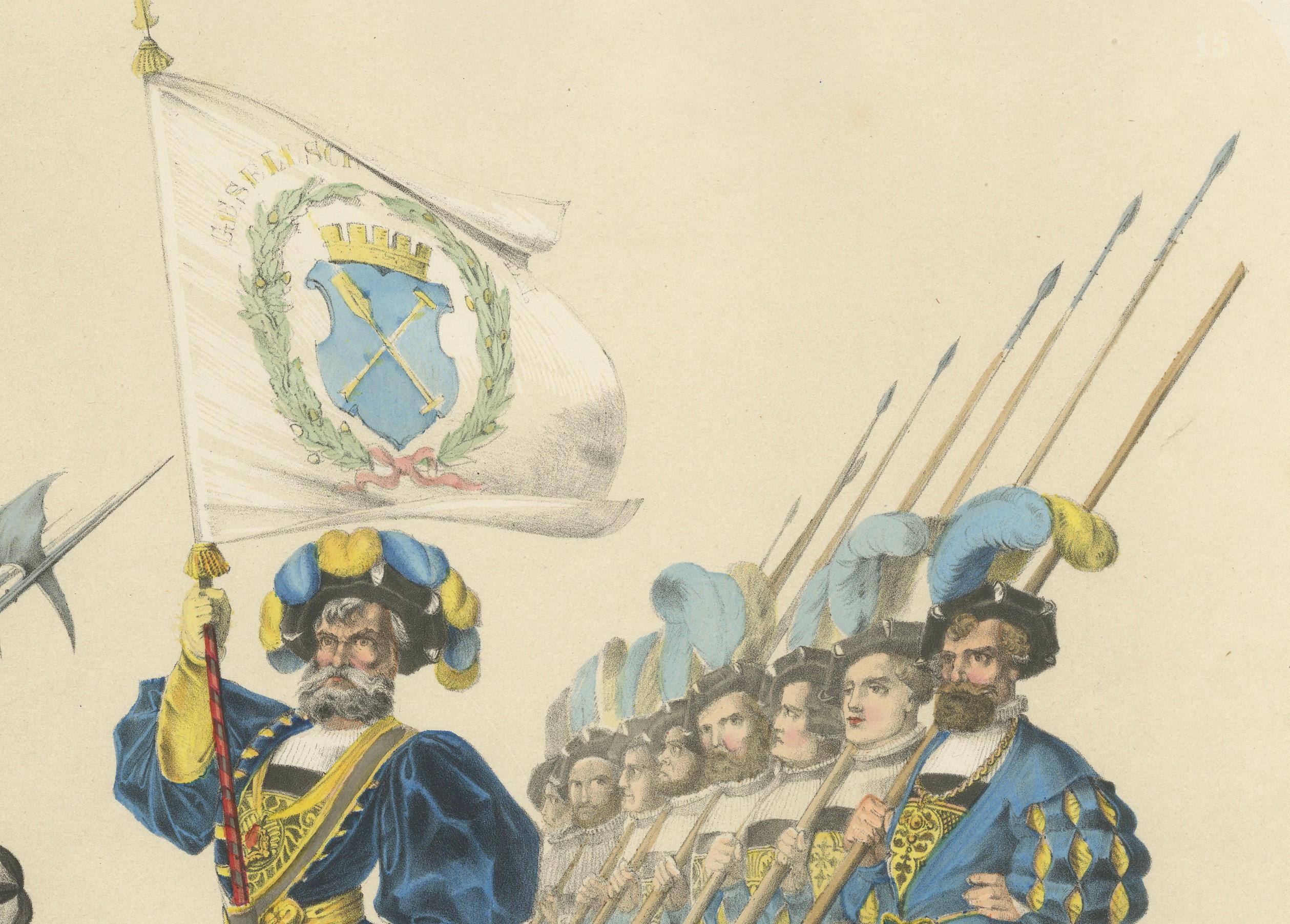 Mid-19th Century The Society of Monkeys & Shipbuilders – A Swiss Guilds’ Grand Procession, 1855 For Sale