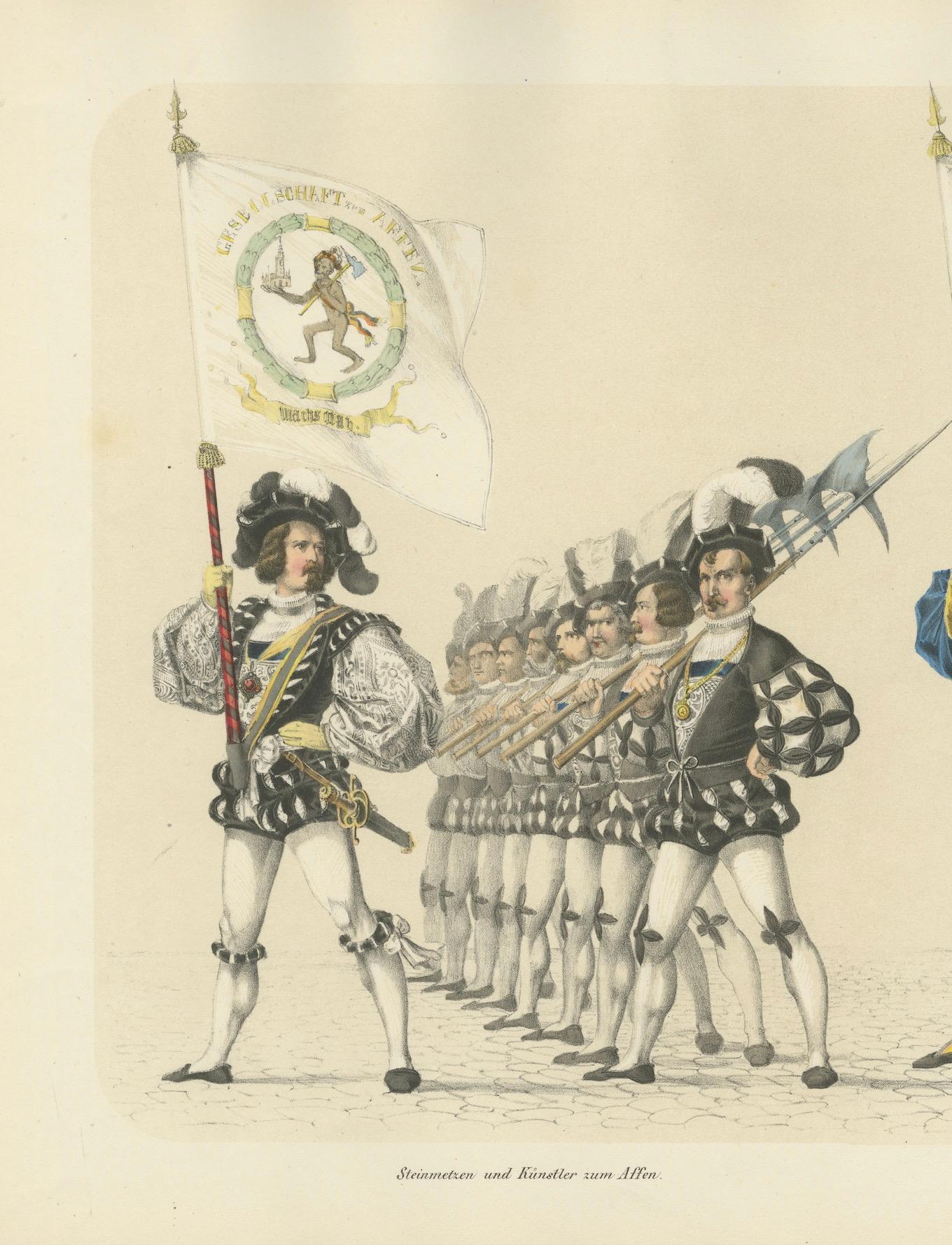 The Society of Monkeys & Shipbuilders – A Swiss Guilds’ Grand Procession, 1855 For Sale 2