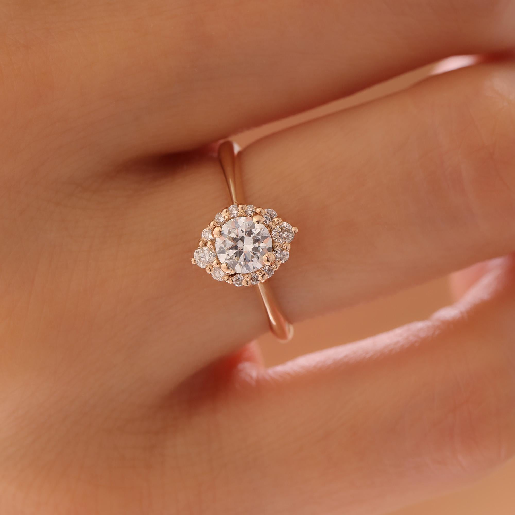 in vendita:  L'anello di fidanzamento con diamante aureolato Solana 4