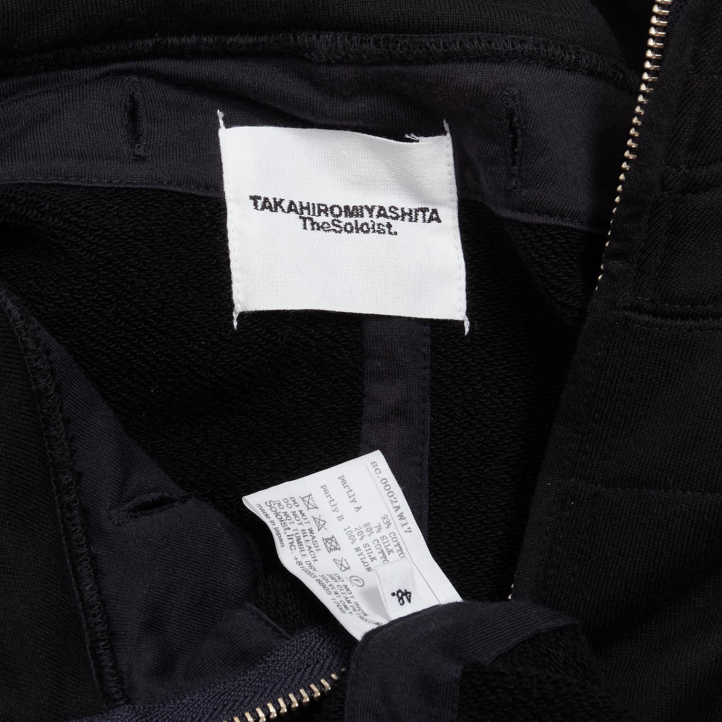 THE SOLOIST Takahiro Miyashita black nylon multi pocket cropped hoodie IT48 M 3
