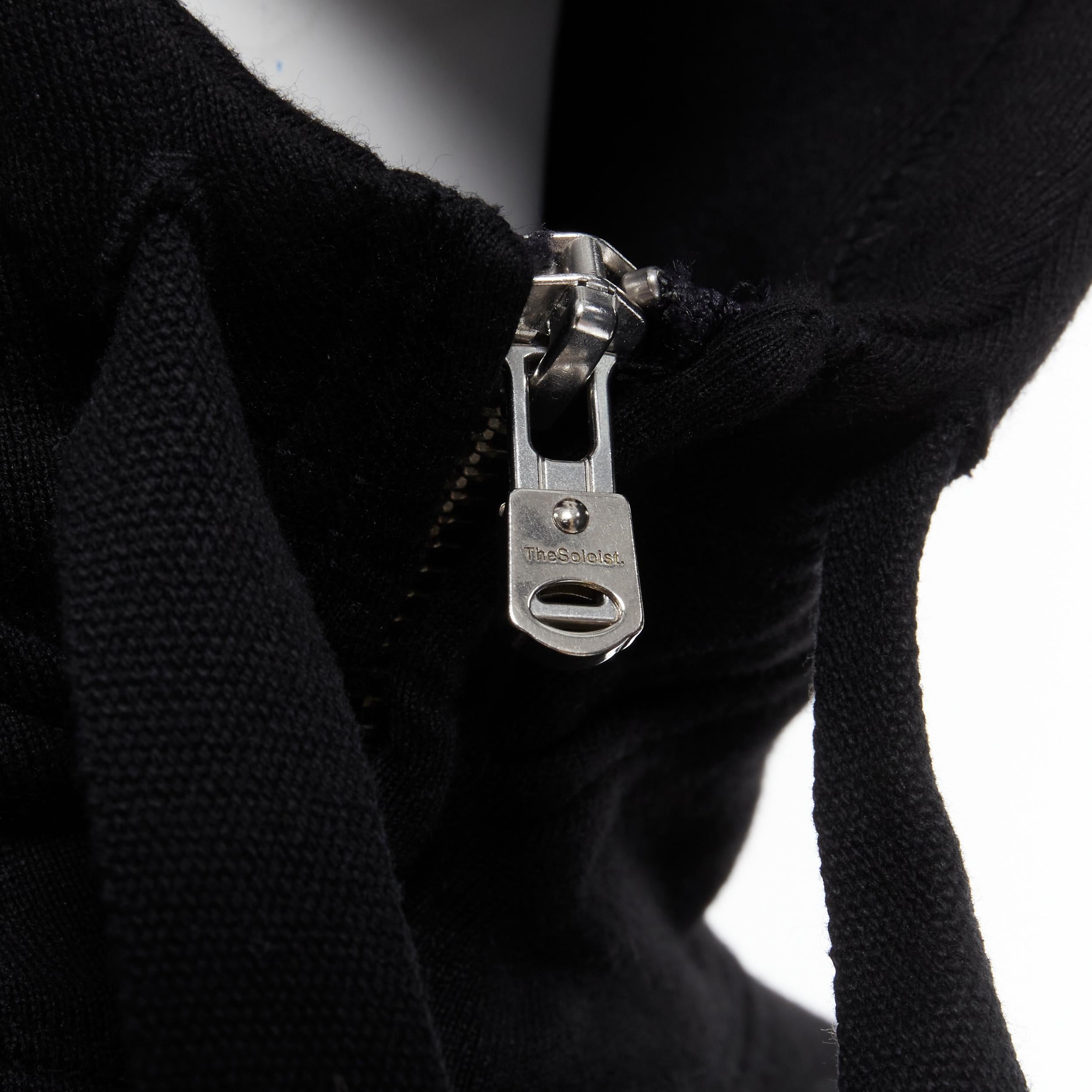 THE SOLOIST Takahiro Miyashita black nylon multi pocket cropped hoodie IT48 M 1