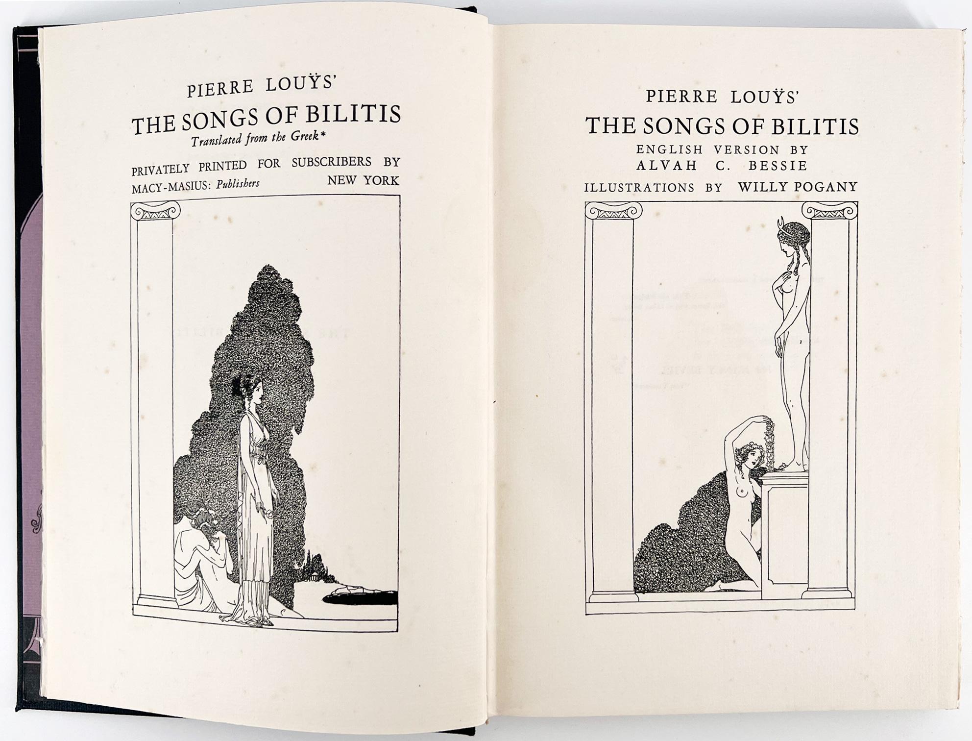American The Song of Bilitis by Pierre Louÿs, Willy Pogany Illustrator For Sale