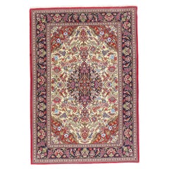 The Song of Eternity: A Vintage Persian Qum Masterpiece of of Paradisal Elegance